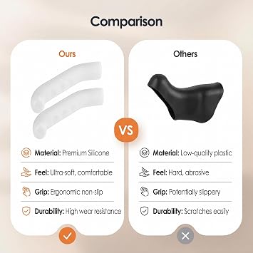 Keenso Bike Brake Grips, Anti-Slip Silicone Bike Brake Lever Grips Waterproof Bicycle Brake Lever Cover Brake Handle Grips Protector Cycling Accessory