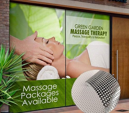 Miniatura 1 de PL ART Lámina perforada para ventanas adhesivo para publicidad de una sola vía impresión de vinilo transparente