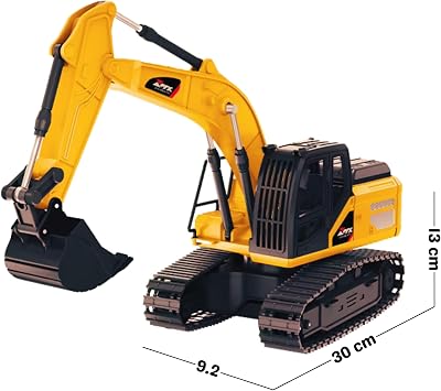 40 MHz Full Function Rc Work Vehicles with Remote Control Led Light Buckets, Damper and Crane Are Movable (Tower Crane-Bucket-Bulldozer-Truck) (Barrow)