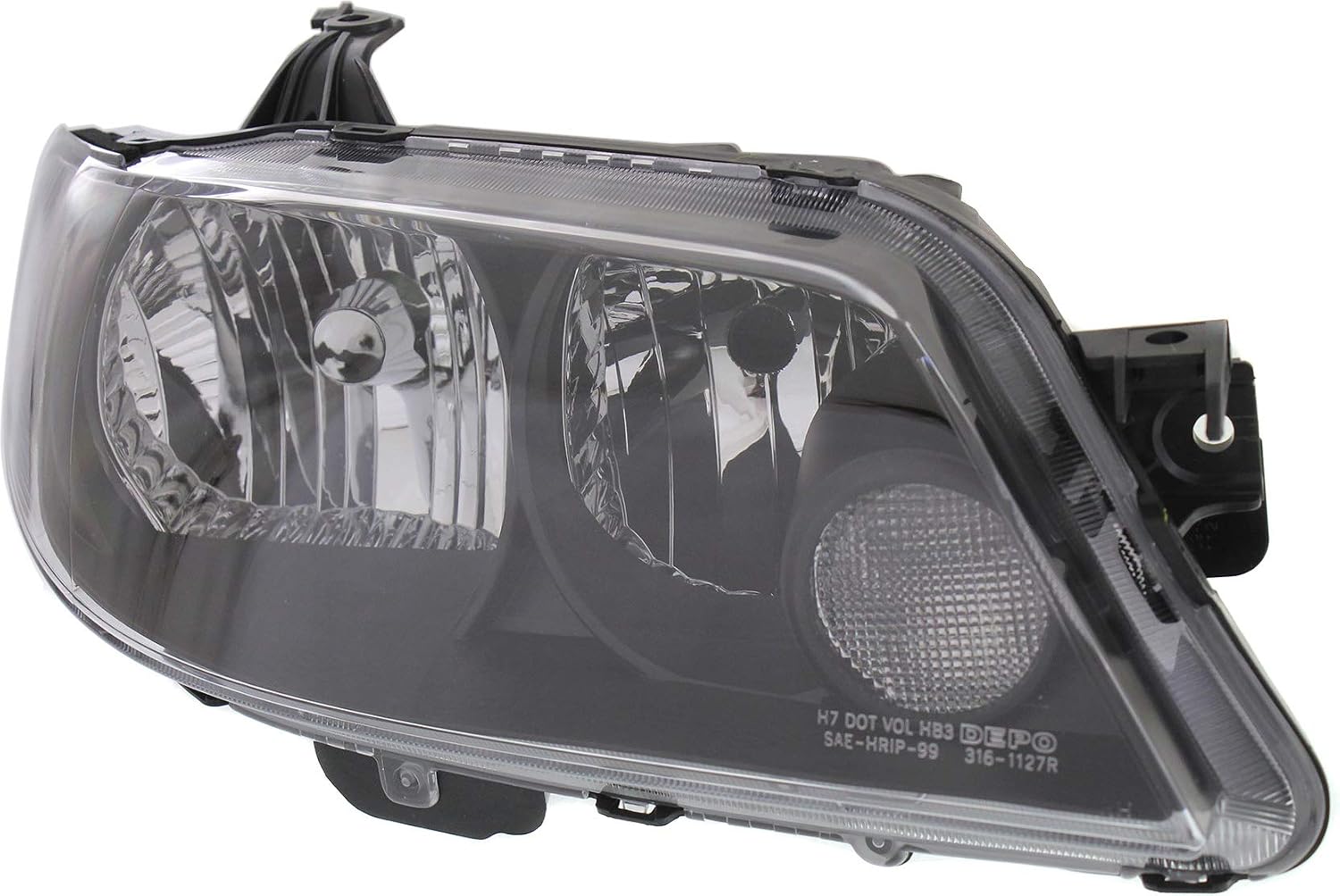 Compatible with 02-03 Protege5 Hatchback Halogen Headlight Assembly with Metal Coat Bezel without Bulb Right Passenger Side