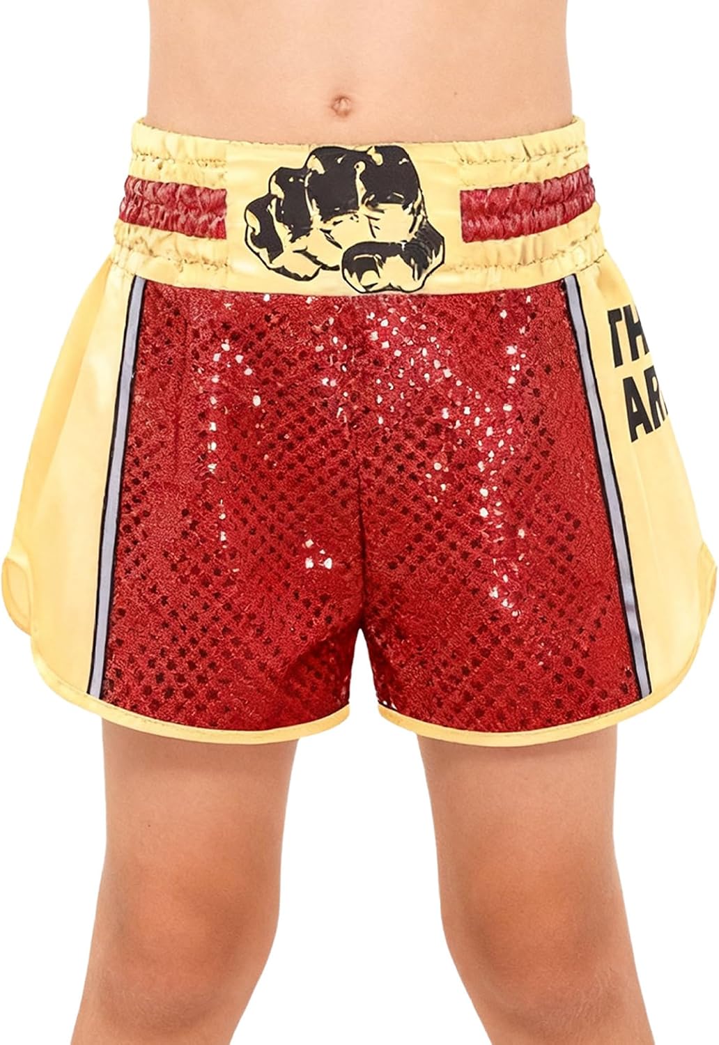 Kids Boys Girls Boxing Shorts Sequins Color Block Sides Slit Sequins Color Block Sides Slit Trunks
