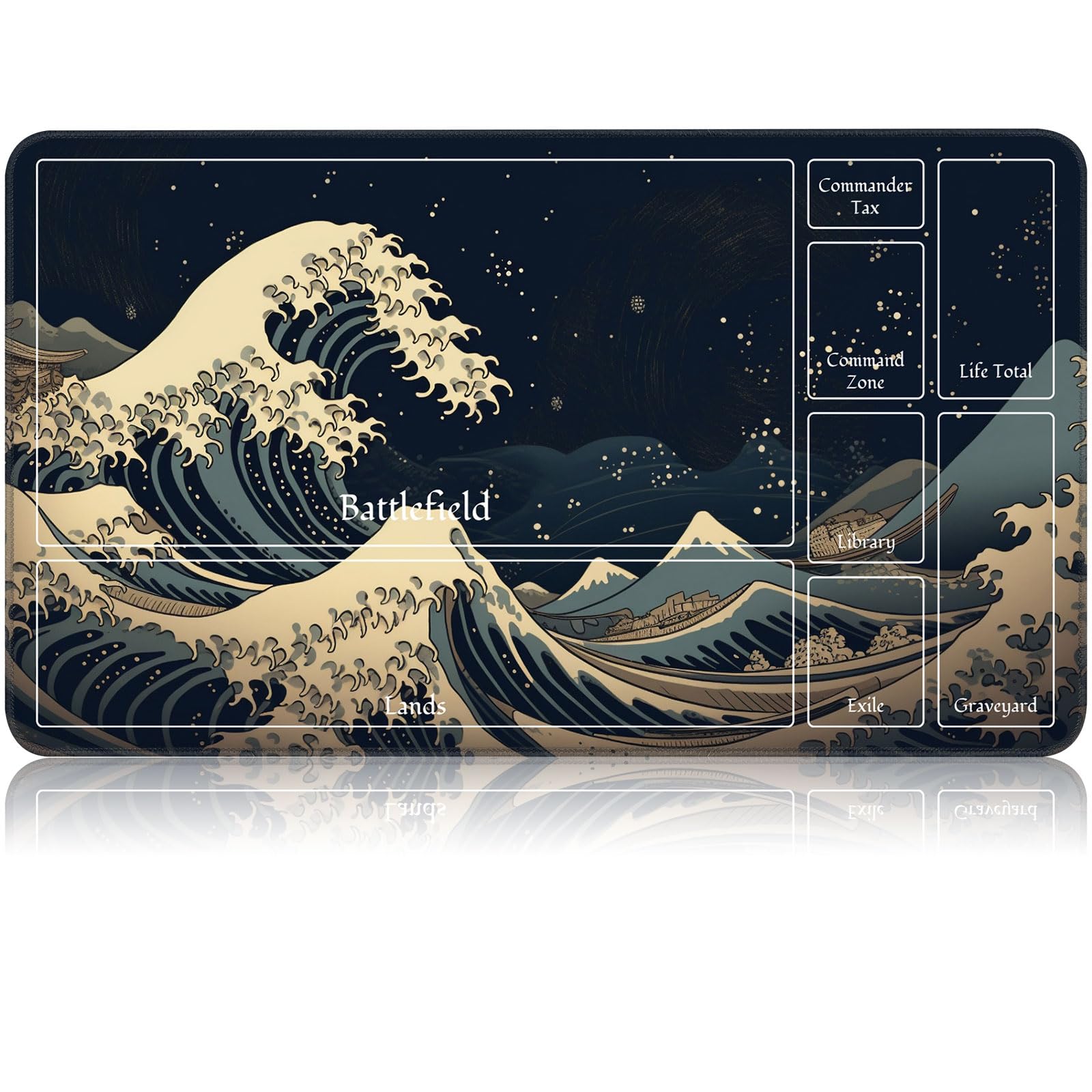 for MTG Game Playmat, for Magic TCG Rubber Play mat,Tabletop Card Playmats with Smooth Surface,Trading Card Inked Game Mat with New Zones,Battle Game,Retro Waves