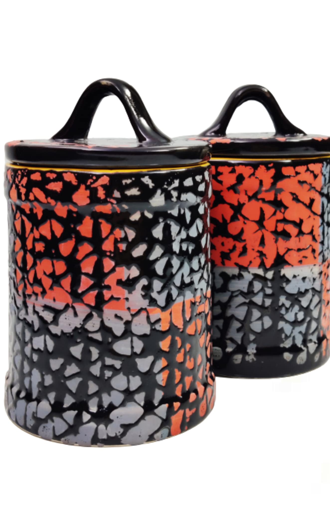 SHIVOW Ceramic Storage Jars, Set of 2 Jars for dining table (UAE-Black, 700 g each, Set of 2) (B07ZXVQC4S) Amazon Price History, Amazon Price Tracker