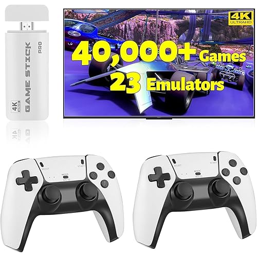 HRYYDS 2026 Retro Gaming Console Pro 4K HDMI with 40,000+ Built-in Classic Video Games