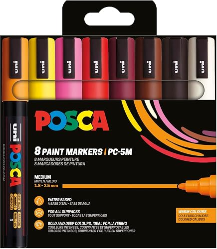 POSCA - Mitsubishi Pencil - Pochette 8 Marqueurs PC5M -