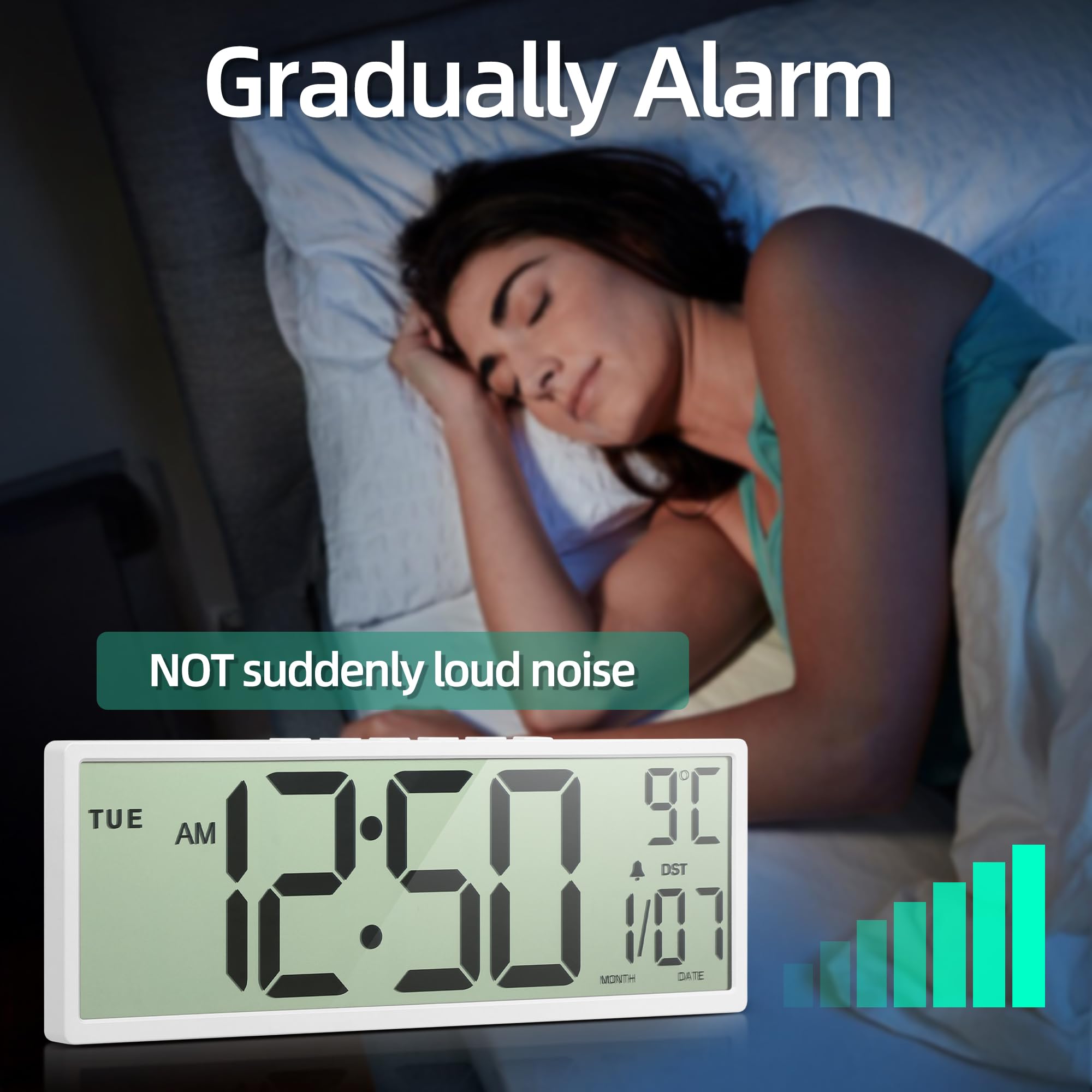 Mee 2ou Orologio Da Parete Digitale, 15" Orologio Digitale Da Parete Grande Con Data E Giorno Della Settimana, Temperatura, Cambio Automatico Dell'Ora Legale, 12/24 Ore, Allarme, Funzione Snooze