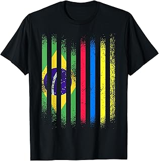 Brazil Flag Colombia Grown Country Flags Backprint T-Shirt