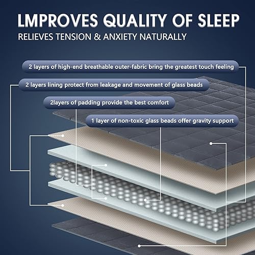 Miniatura 3 de TOPCEE - Manta con peso de microfibra transpirable con abalorios de vidrio (4,5 kg, 122 x 183 cm, tamaño individual). Manta grande para adultos para