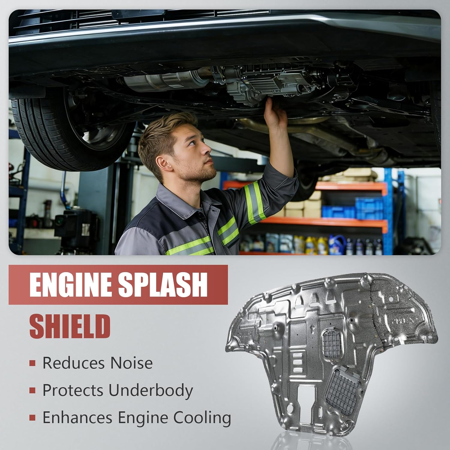 Upgrade Manganese Steel Engine Splash Shield for Hyundai Sonata 2020 2021 2022 2023(Not fit Hybrid) Under Engine Splash Shield Guard Lightweight Engine Case Guards