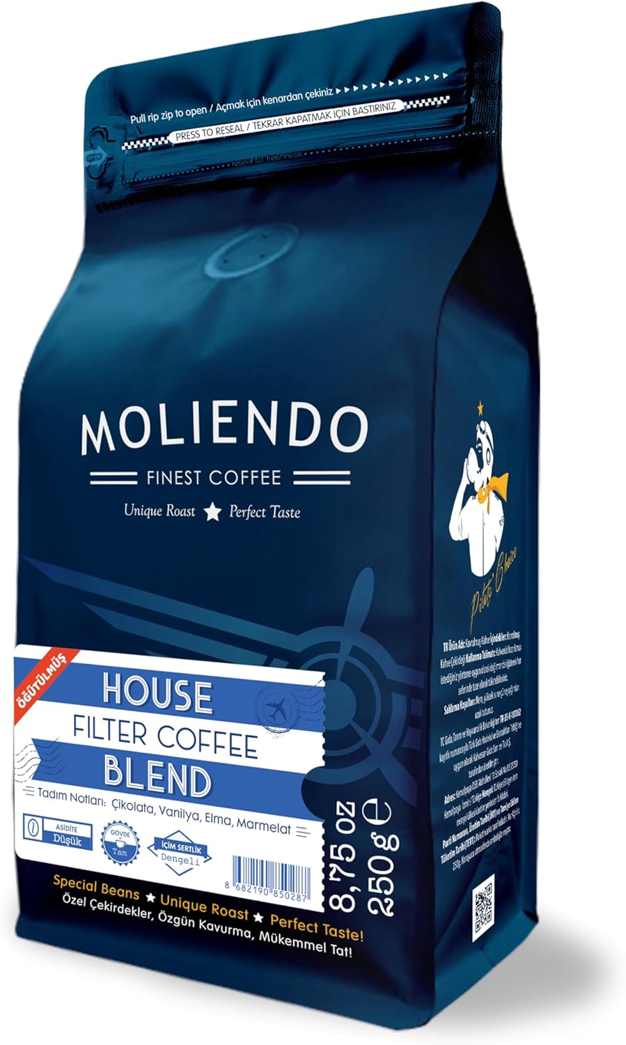 Moliendo Finest Coffee House Blend Filtre Kahve (Öğütülmüş Filtre Kahve) 250 g