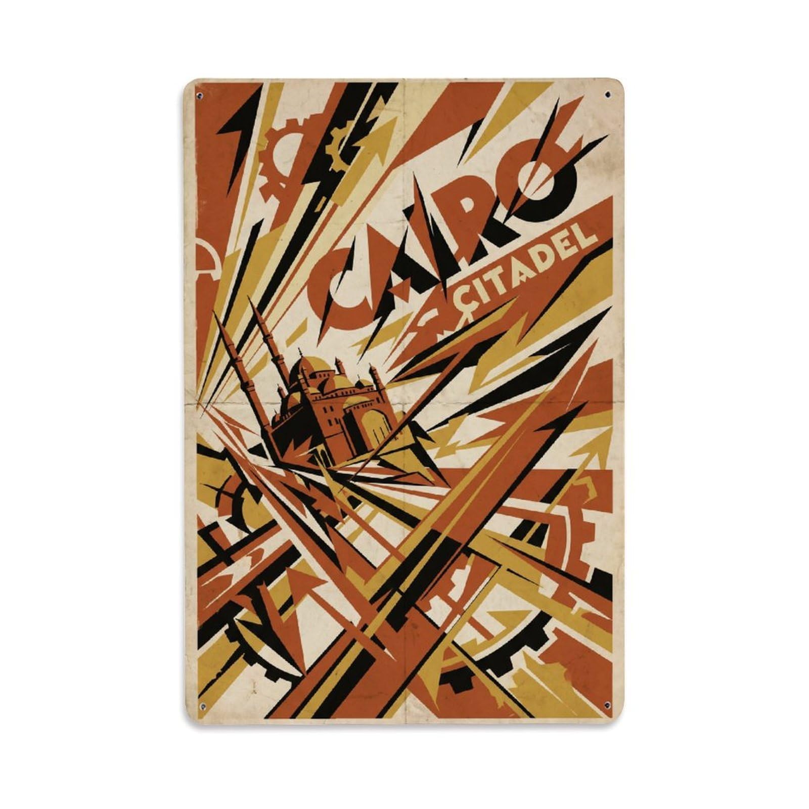 Gead 8X12inch Style Vintage Travel Cairo Citadel Metal Tin Sign