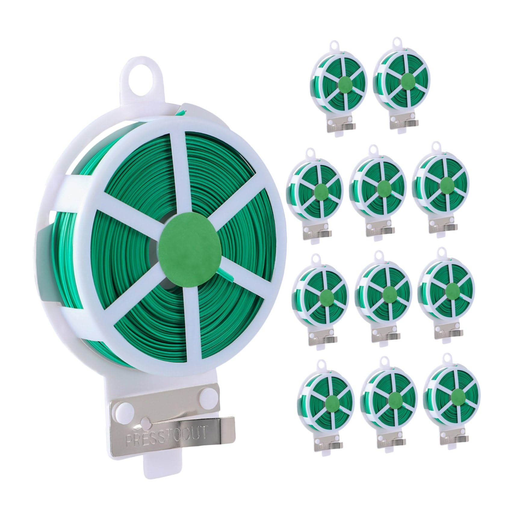 12 Pezzi Filo da Giardinaggio per Piante Rampicanti Legacci da Giardino Rivestiti in Plastica Verde 50 M Legatura Vegetale Flessibile e Riutilizzabile per Supporto Orticolo e