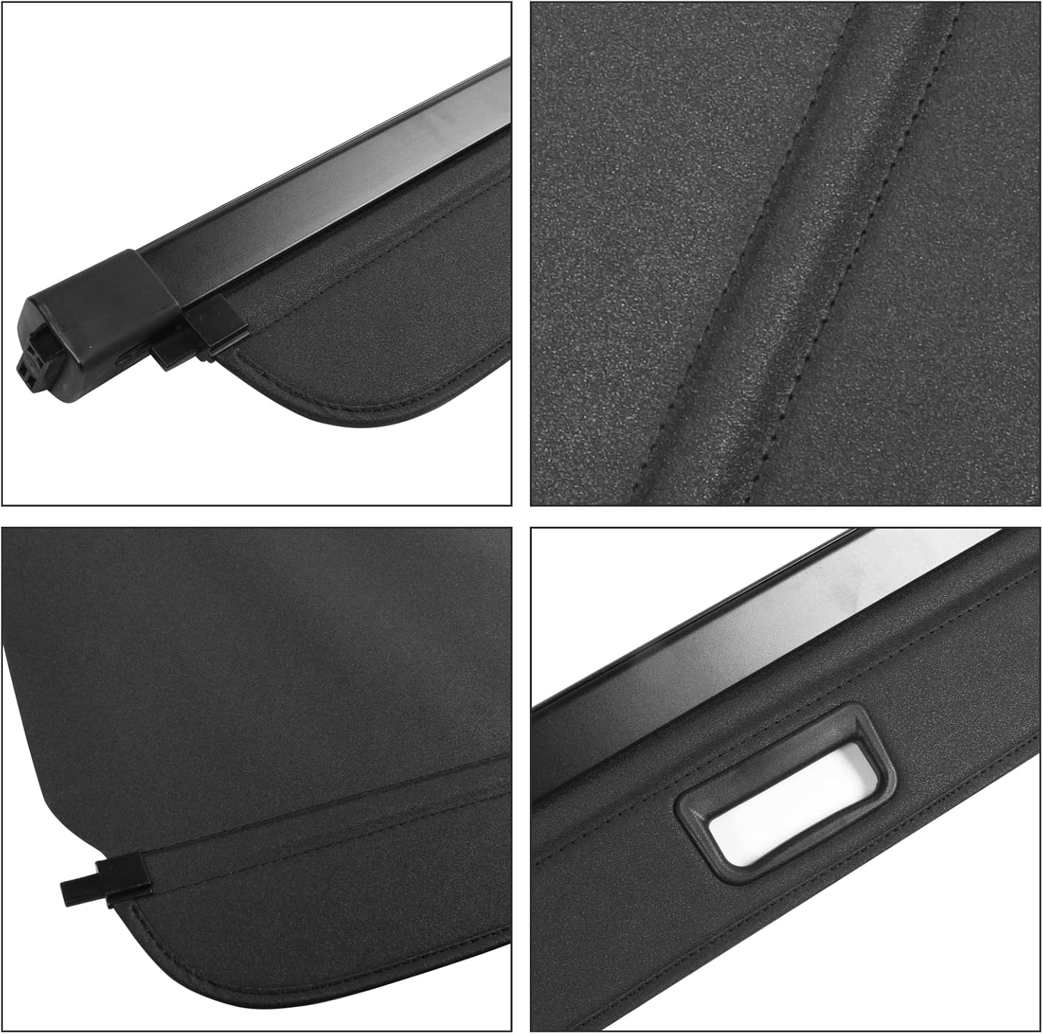 Cargo Cover Compatible with 2006-2011 Benz ML Class W164, Black Vinyl + Aluminum Rod Tonneau Cover Retractable by IKON MOTORSPORTS, 2007 2008 2009 2010 2011 2012