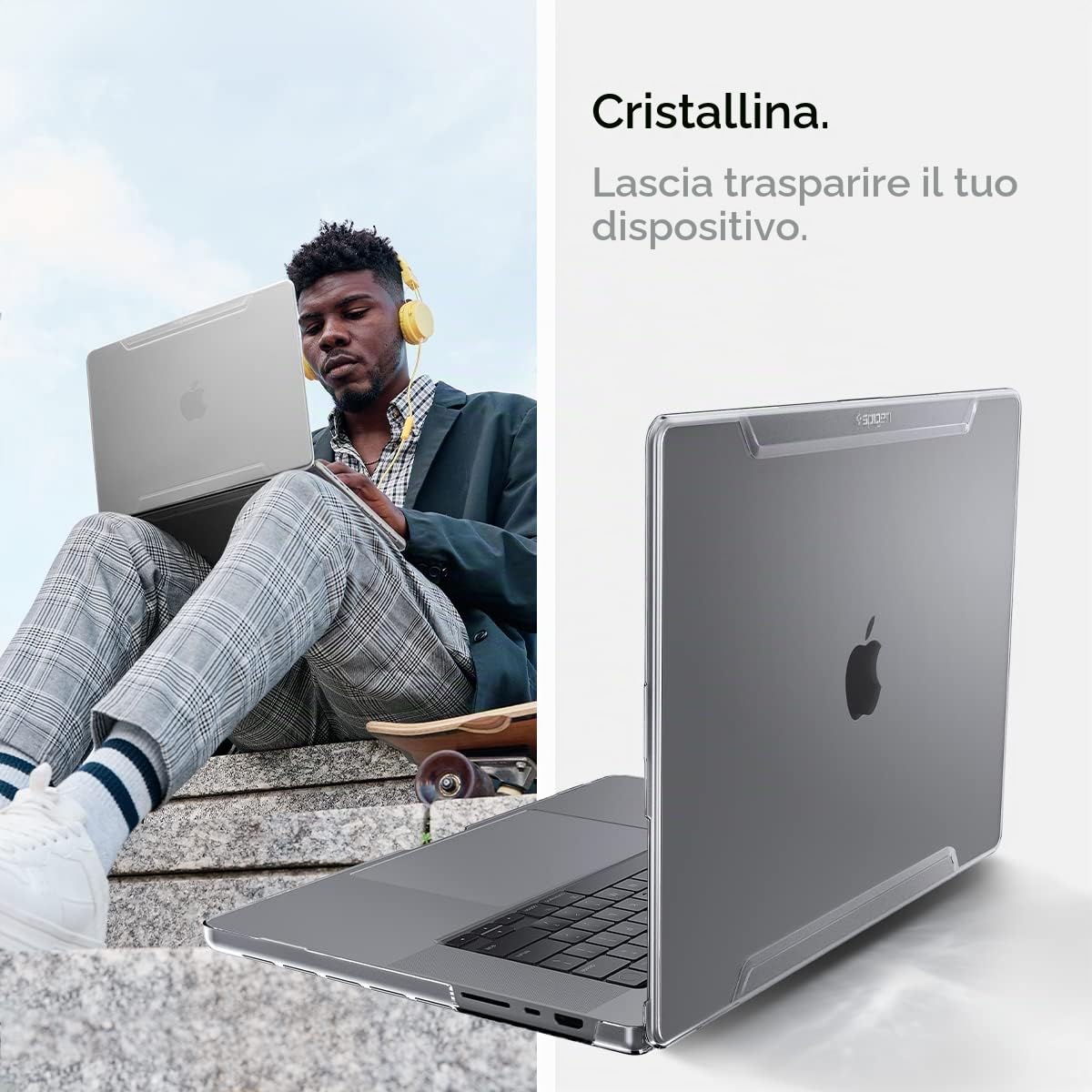 Spigen Cover Thin Fit Compatibile con MacBook Pro 16 pollici M5/M4/M3/M2/M1/Pro/Max (2026-2021) - Crystal Clear (Trasparente)
