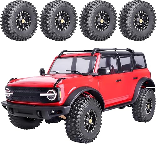 Miniatura 12 de HobbyPark Ruedas y neumáticos Beadlock de latón 1.0 para Traxxas TRX4M Piezas de actualización Axial SCX24 1/24 RC Crawler Reemplazo (paquete de 4)