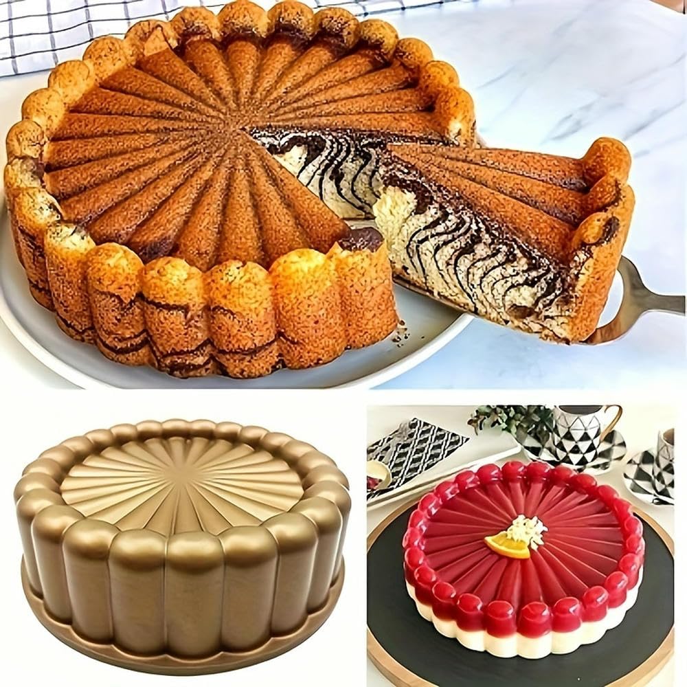 NYSDM 9,5-calowa forma do ciasta Charlotte - nieprzywierająca aluminiowa forma do pieczenia sernika, ciasta czekoladowego, ciasta truskawkowego i ciasta brownie
