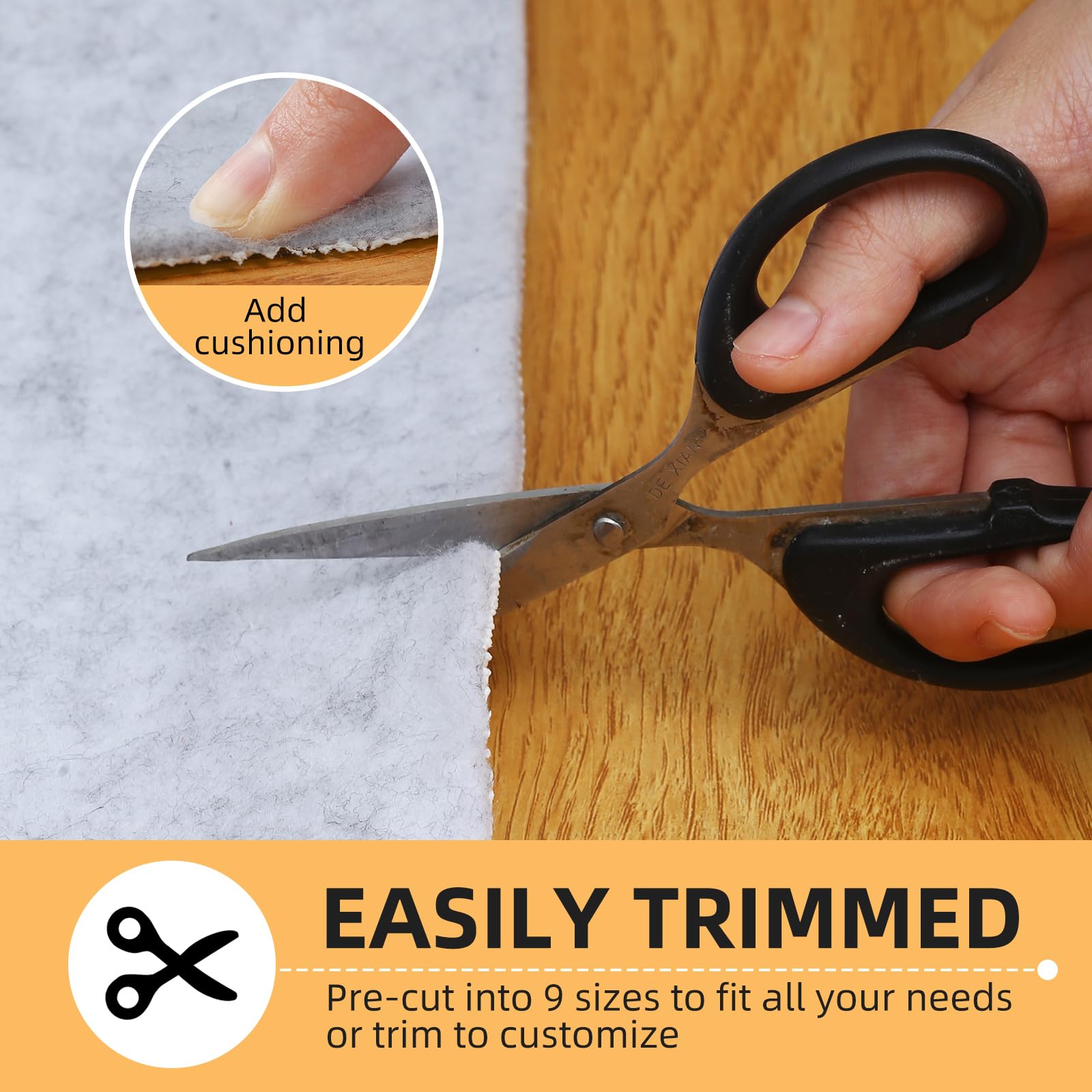 Non Slip Rug Pad, Natural Rubber Backing Rug Pads 1/4” Thick, Felt Rug Gripper Pad, Non Slip Under Carpet Mat, Under Rug Cushion for Hardwood Floors, Carpet Runners (2x4FT)