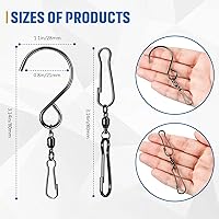 Vista 2 de Jetec 30 ganchos giratorios giratorios de viento de 360 grados, doble hilado, suministros de campanilla, ganchos giratorios para colgar con caja