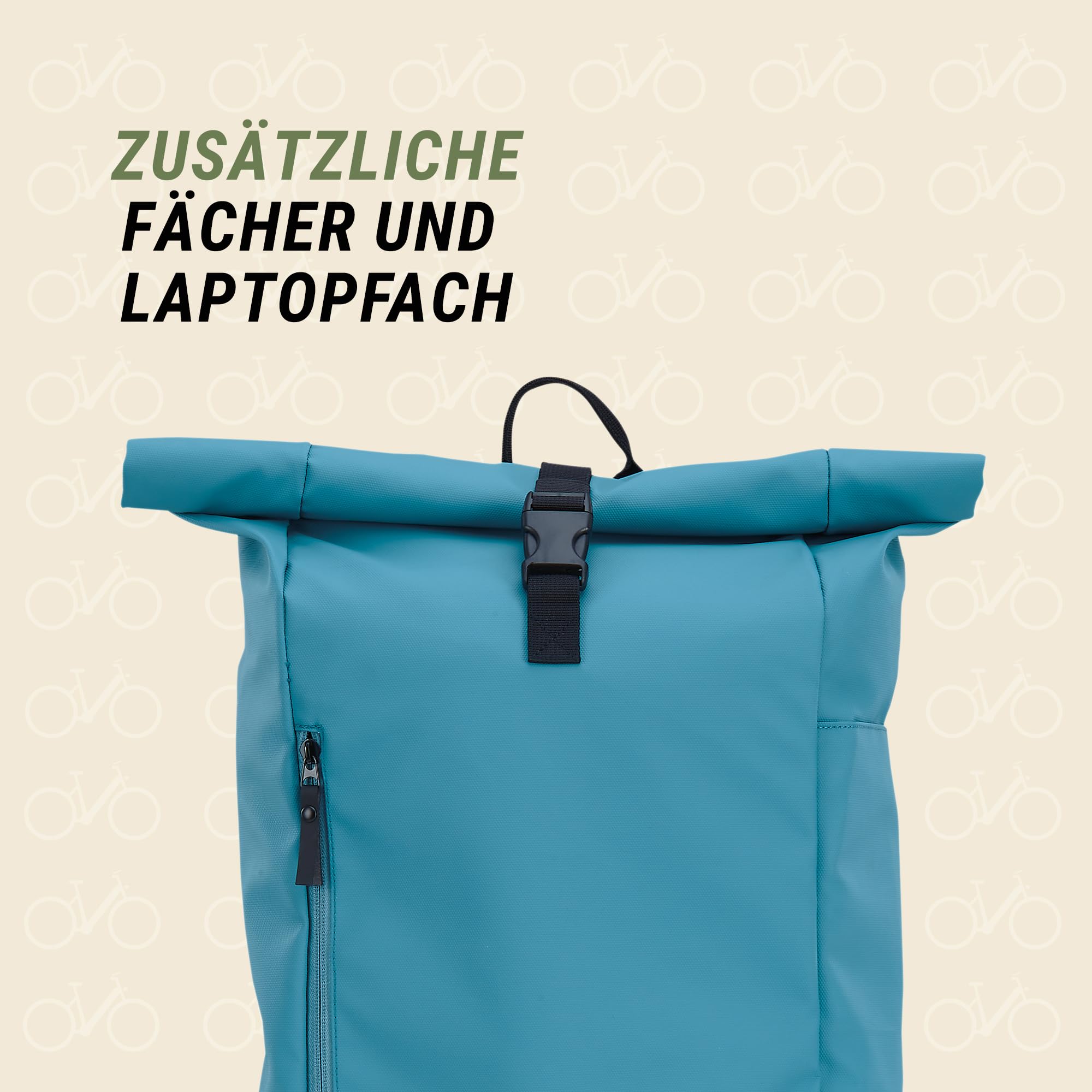 Prophete Seitenpacktasche/Rucksack 16L – wasserdichte Fahrradtasche mit Rucksackfunktion, 29 x 40 x 14 cm, vielseitige Gepäckträgertasche, Farbe: blau