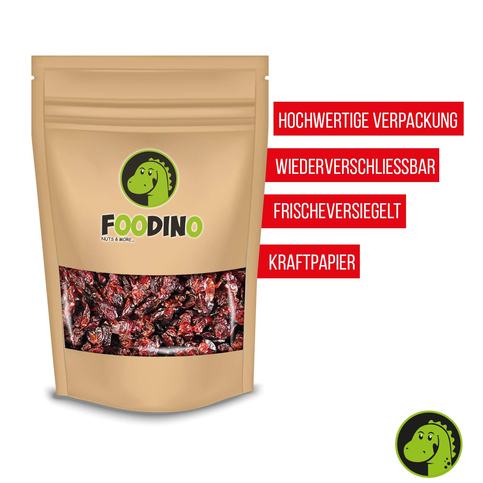 FOODINO 2,5kg Cranberries getrocknet mit Apfelsaft gesüßt ungeschwefelt