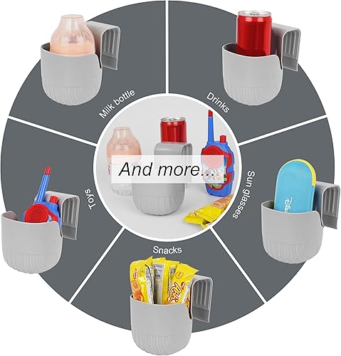Miniatura 5 de Portavasos universal para asientos de coche, cochecitos de bebé, sillas de ruedas y más - Gris (1)