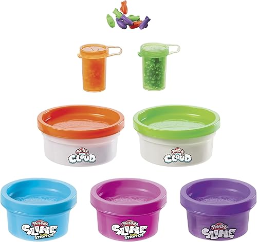 Miniatura 2 de Play-Doh Nickelodeon Slime Rockin' Kit de Mix-ins para niños de 4 años en adelante con 5 colores y 3 variedades de cuentas Mix-in, no tóxico