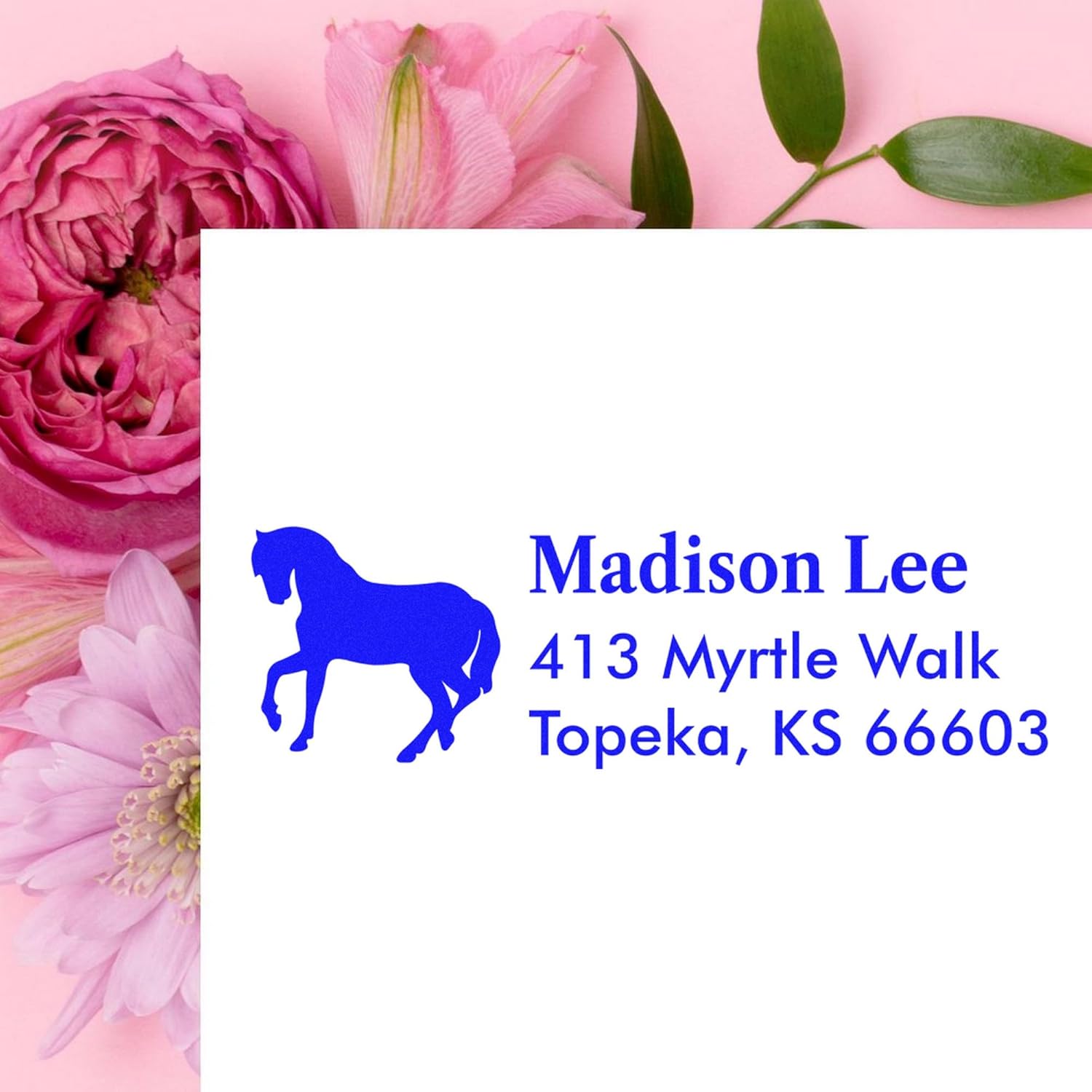 Customized Self-Inking Name and Address Stamp, Ideal for Horse Trainers, Equestrian-Themed Design, Personalized Noble Spirit Stamp, Perfect for Equestrian Enthusiasts and Professionals