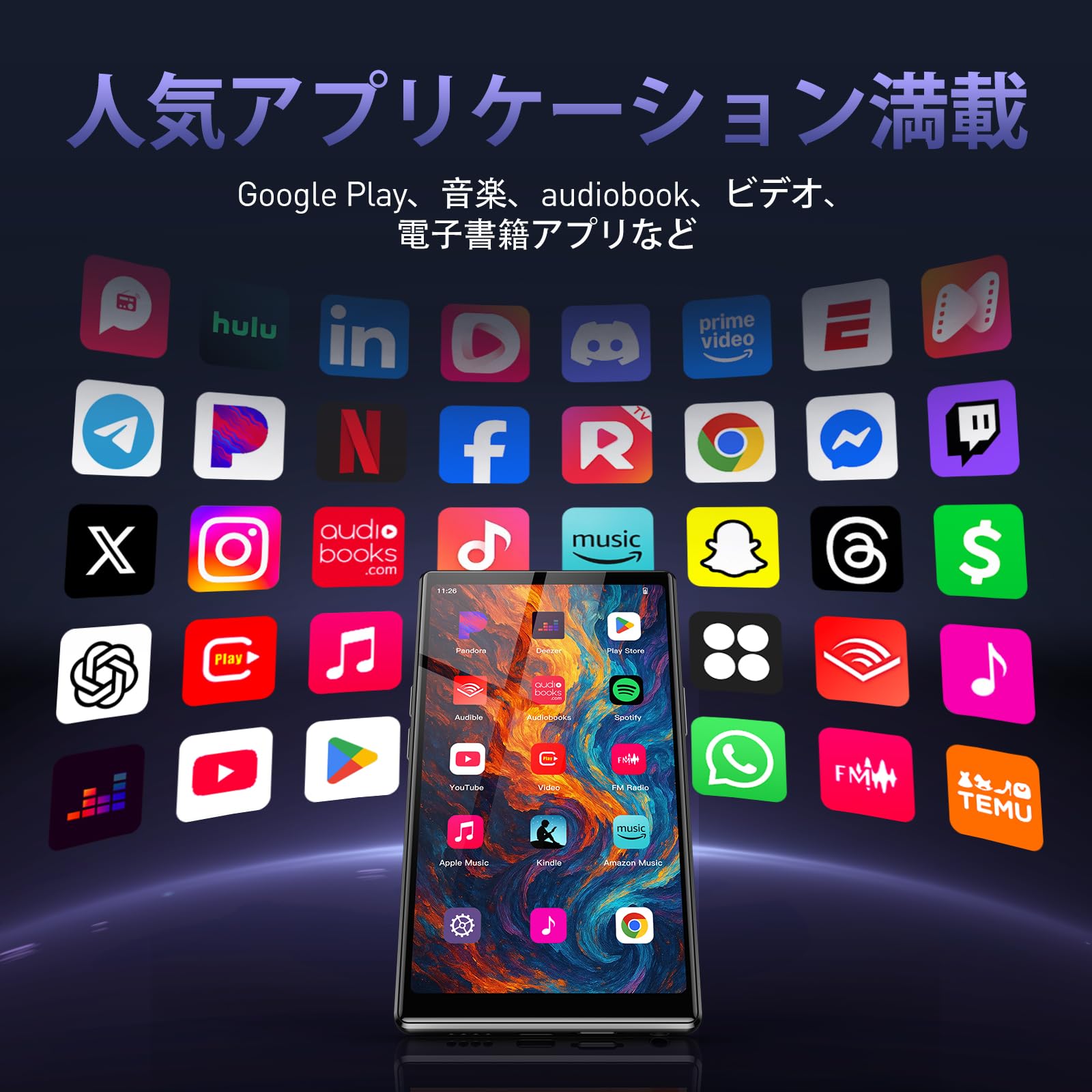 Amazon.co.jp: AGPTEK MP4プレーヤー 5インチ Androidシステム Wi-Fi