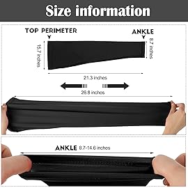 Skylety Leg Sleeves Compression Long Knee Sleeve UV Preserve for Men Women Sport Basketball Football (Black,2 Pieces)