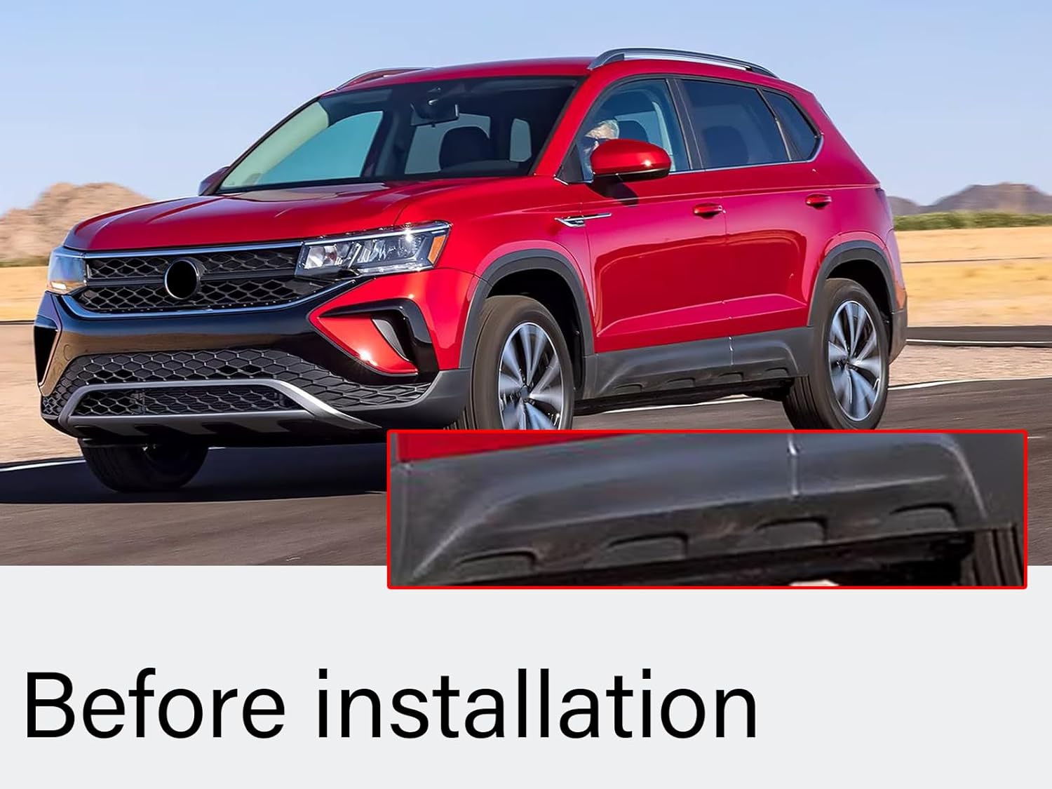 GZBFTDH Steel Body Side Molding Trim for VW Taos 2021 2022 2023 2024, Car Side Skirts Morris-Like Finish Decorative and Protective Accessories 4Pcs Set