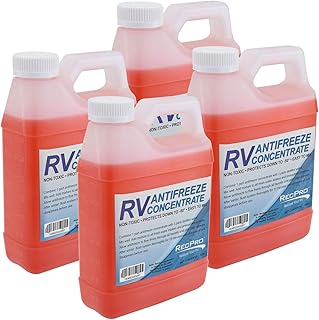 RecPro RV Antifreeze Concentrate -50°F Protection | 32oz Bottle Makes 1-Gallon | 1:3 Ratio | Non-Toxic (4-Pack)