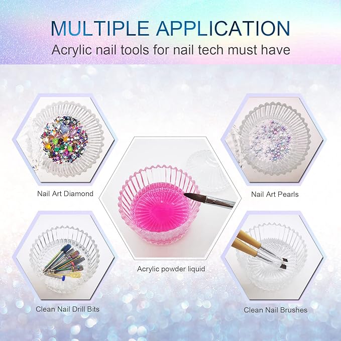 Dappen Dish para Uñas Acrílicas, Vidrio, con Tapa, 85ml, CORFULRA miniatura 4