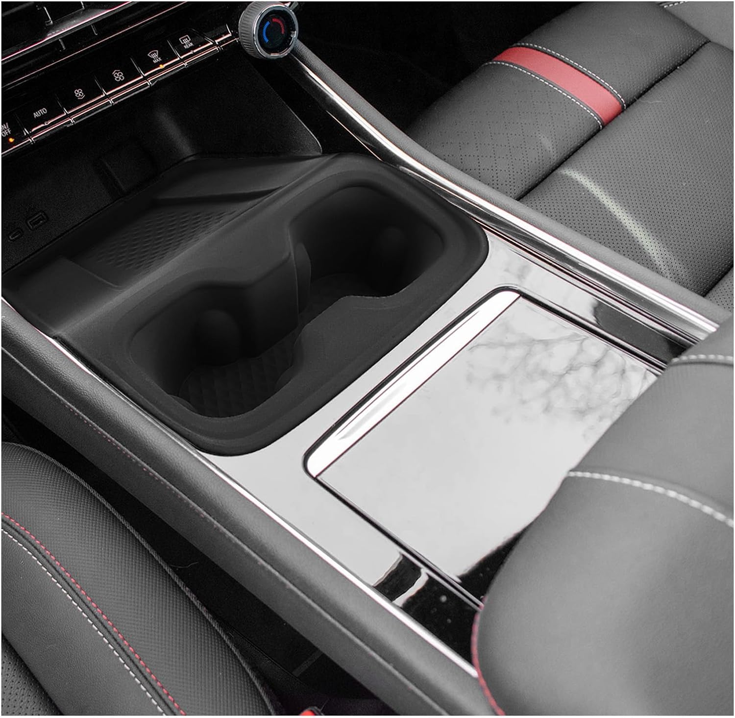 LUWU 2025 2026 Traverse Center Console Cup Holder Compatible with 2024 2025 2026 Traverse Accessories Center Console Cup Holder Silicone Protection Pad 2025 2026 Traverse Interior Accessories Black