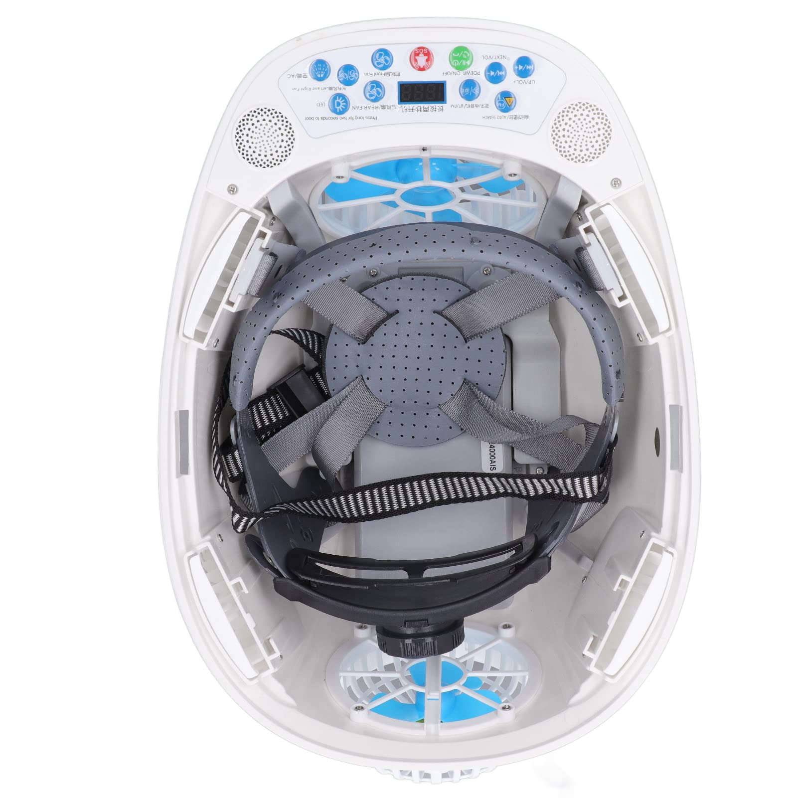 Casco duro con energía solar con 6 ventiladores de refrigeración y faro LED para trabajo nocturno, casco de seguridad de construcción ventilado
