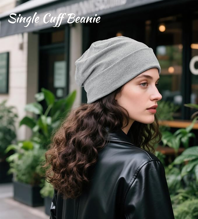Gorro Slouchy de Punto para Invierno Ligero y Cortaviento miniatura 4