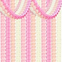 12Pcs Pink Party Decorations Kit, Hanging Cream Peach and Pink Paper Streamers Garland for Girls Women Baby Bridal Shower Wedding Graduation Birthday Galentines Day Valentines Day Decorations