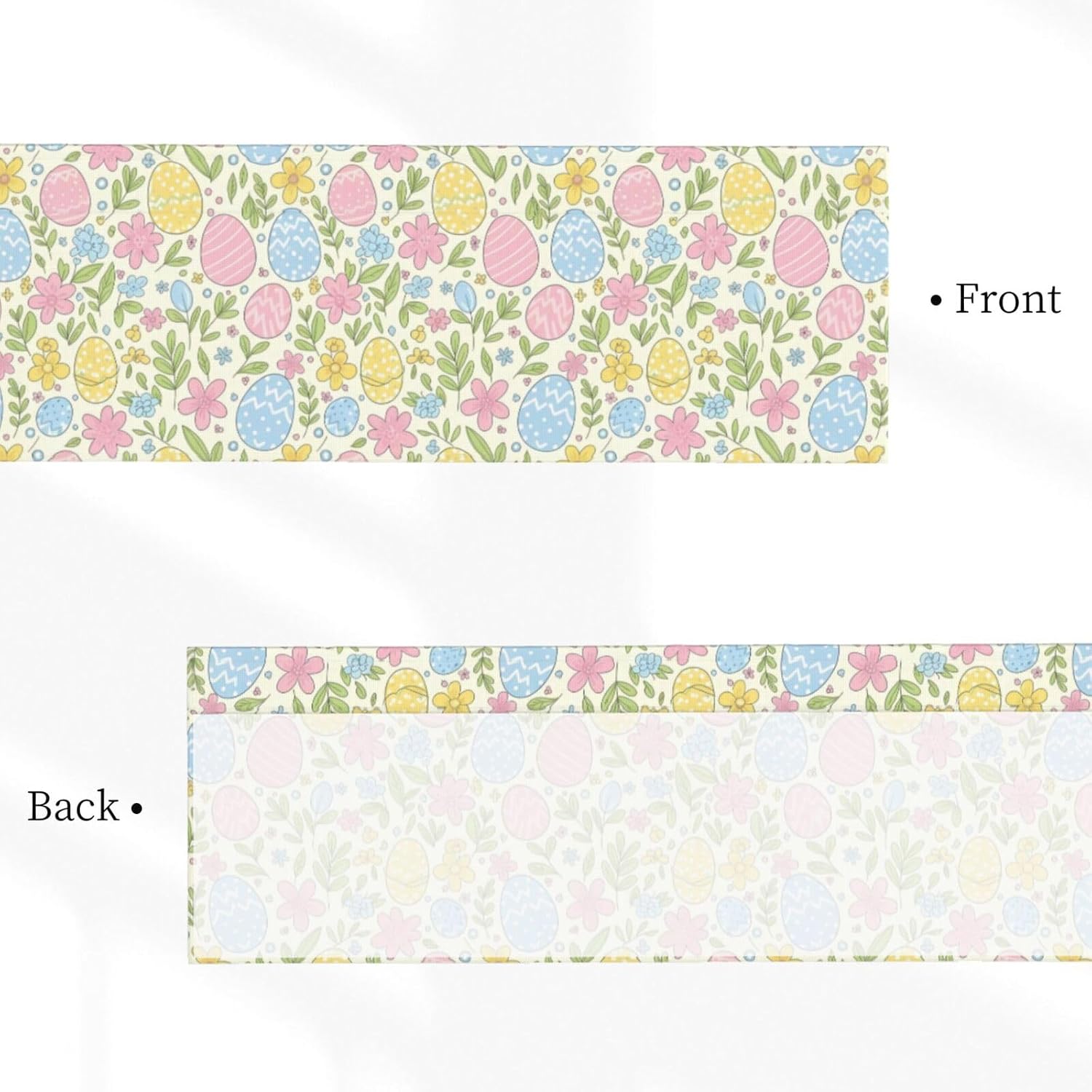 Easter Valance for Windows 54x18 Inch Eggs Yellow Pink Flowers Spring Rod Pocket Curtain Valances Short Window Treatment for Kitchen, Bathroom, Living Room Decor