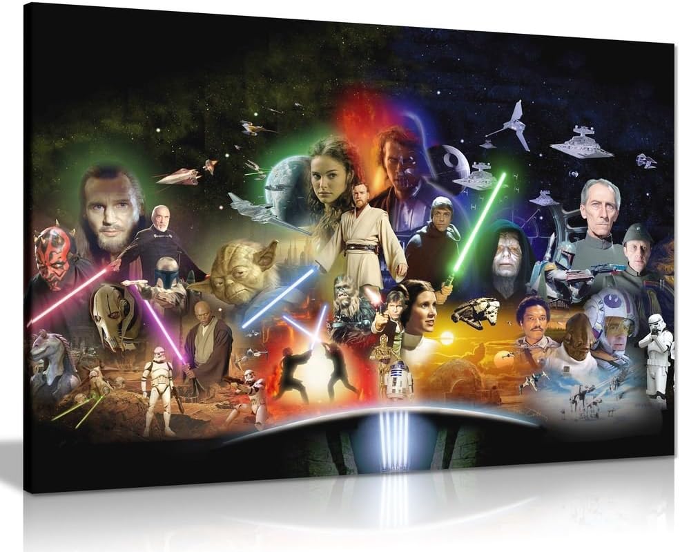Star Wars Collage Movie Canvas Wall Art Picture Print, A2 61x41 cm (24x16in)