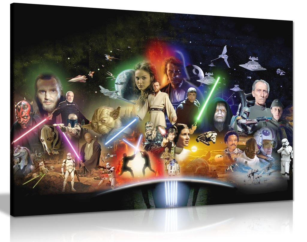 Star Wars Collage Movie Canvas Wall Art Picture Print, A2 61x41 cm (24x16in)