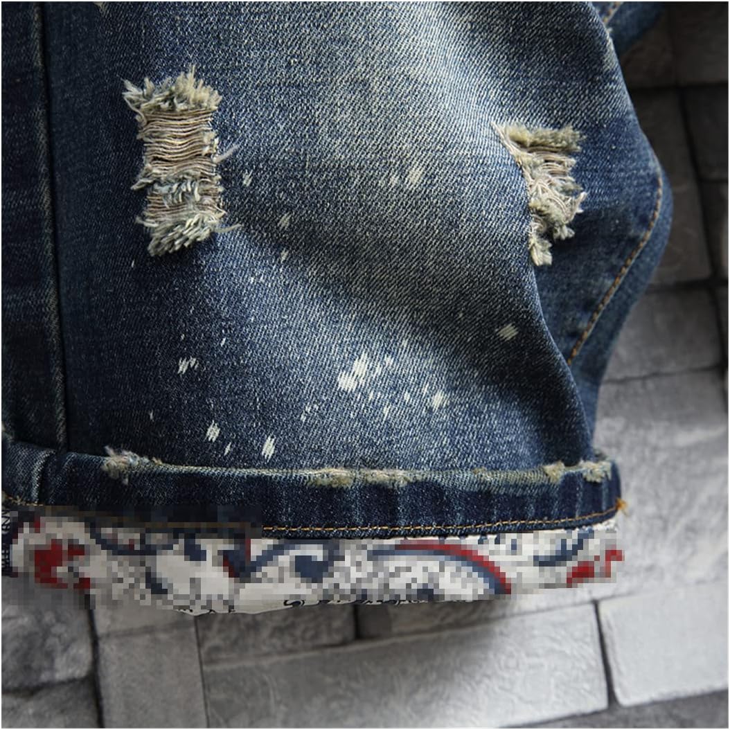 Summer Men Vintage Ripped Jeans Short Streetwear Hole Slim Denim Shorts
