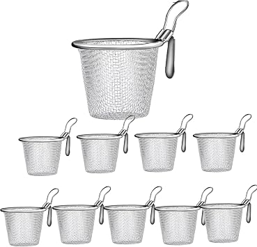 Cold Colander, Ramen Colander, Hook, Stainless Steel, Fine Noodles, Colander, Pasta, Boiled Dumpling Basket, Short Handle, Colander, For Pots, Colander, Strainer, Colored, Heat Removal, Kitchen