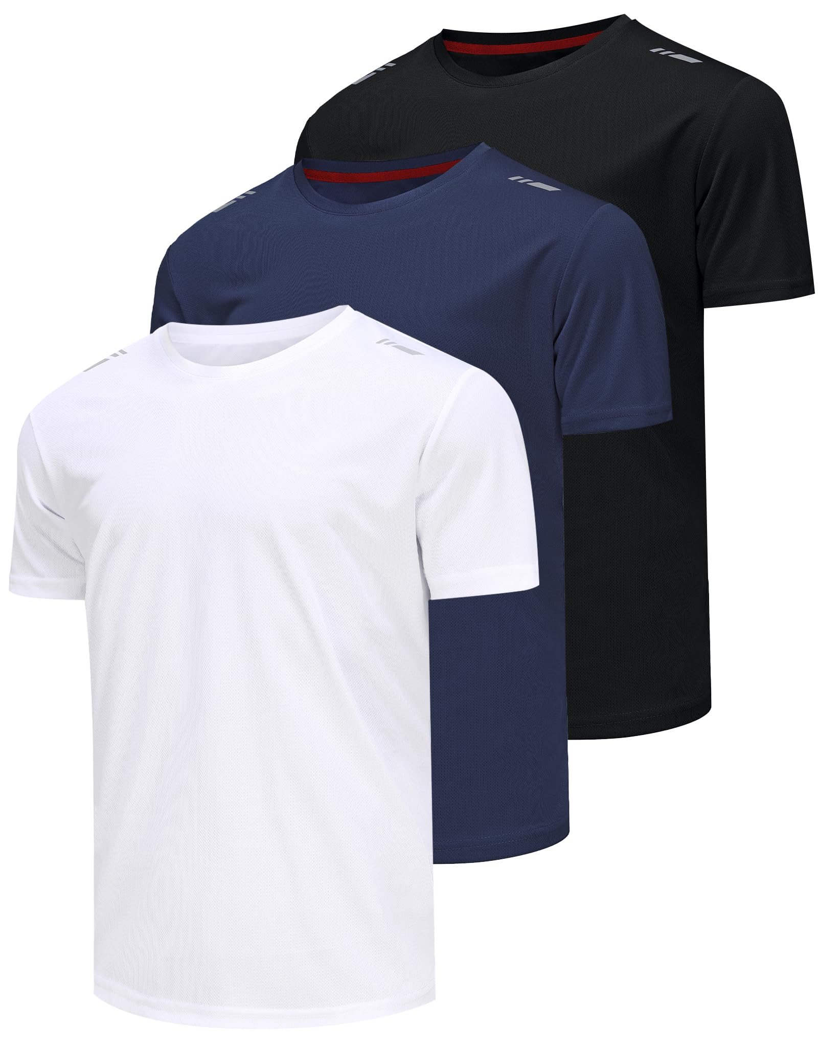 Camiseta Deporte Hombre, Pack de 3 Camisetas Manga Corta Hombre, Transpirable Deportiva Running Gimnasio Camiseta Gym Hombre