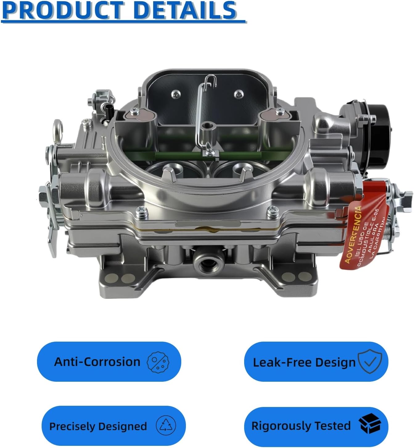 Electric Choke Carburetor 9906 Performer 600 CFM Square Bore 4-Barrel Air Valve Carb Compatible With Edelbrock 9906 Carburetor (9906)