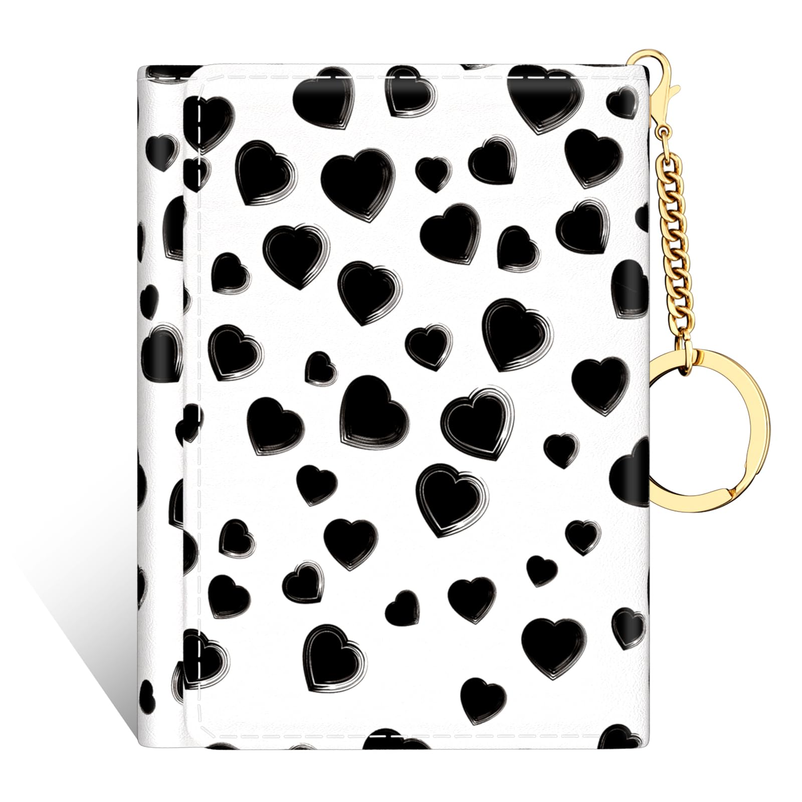 Rouidr Womens Wallet, Small Slim RFID Card Wallets for Women, Cute Front Pocket Trifold Leather Card Organizer with 7 Slots & ID Window, Love