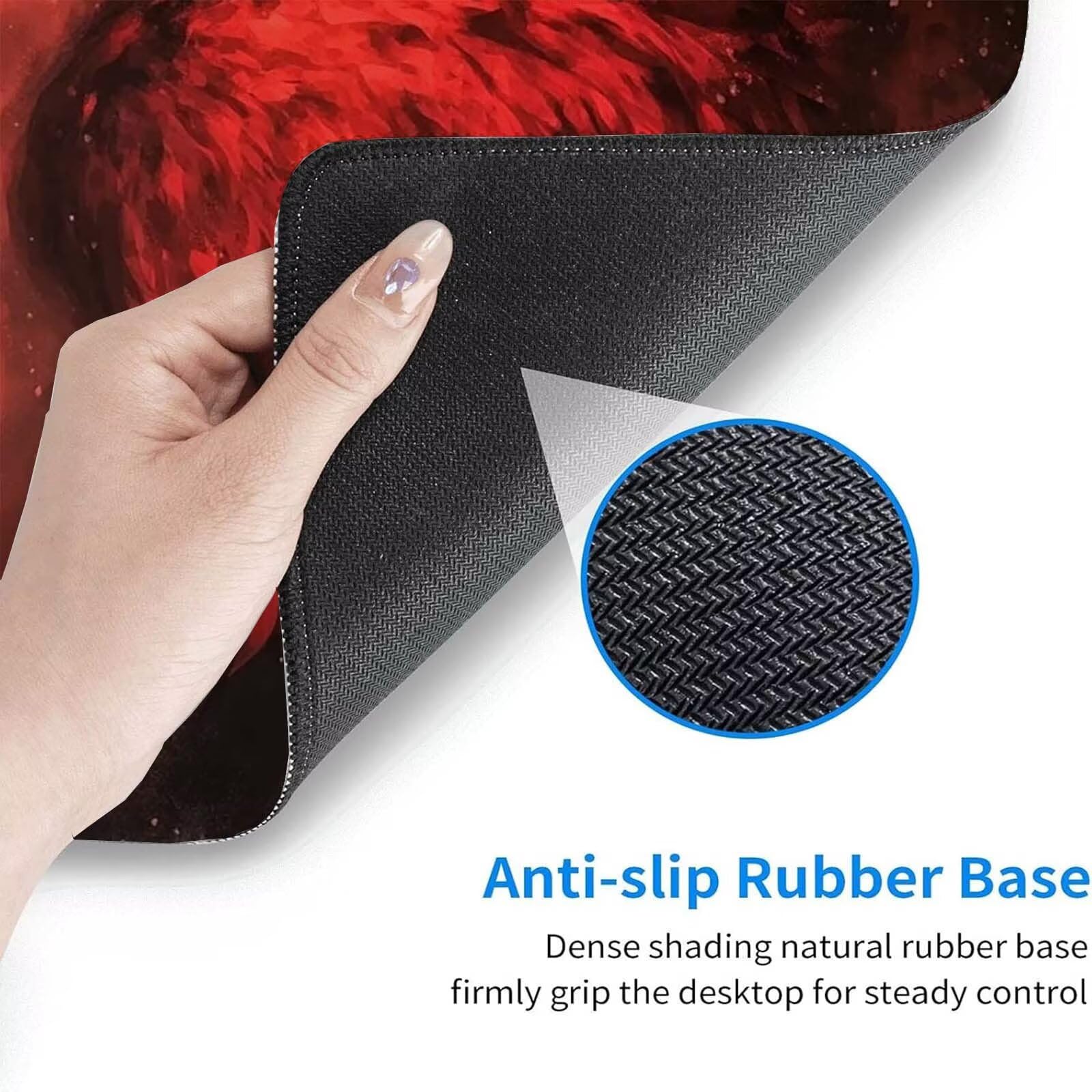 Tappetino Mouse Gaming, 1200x600mm Tappetino Mouse XXL nero 0c0-299 | Mouse Pad Grande, Ottimizzato per i Sensori da Gioco, Migliora Precisione e Velocità, per Mac e PC, ala