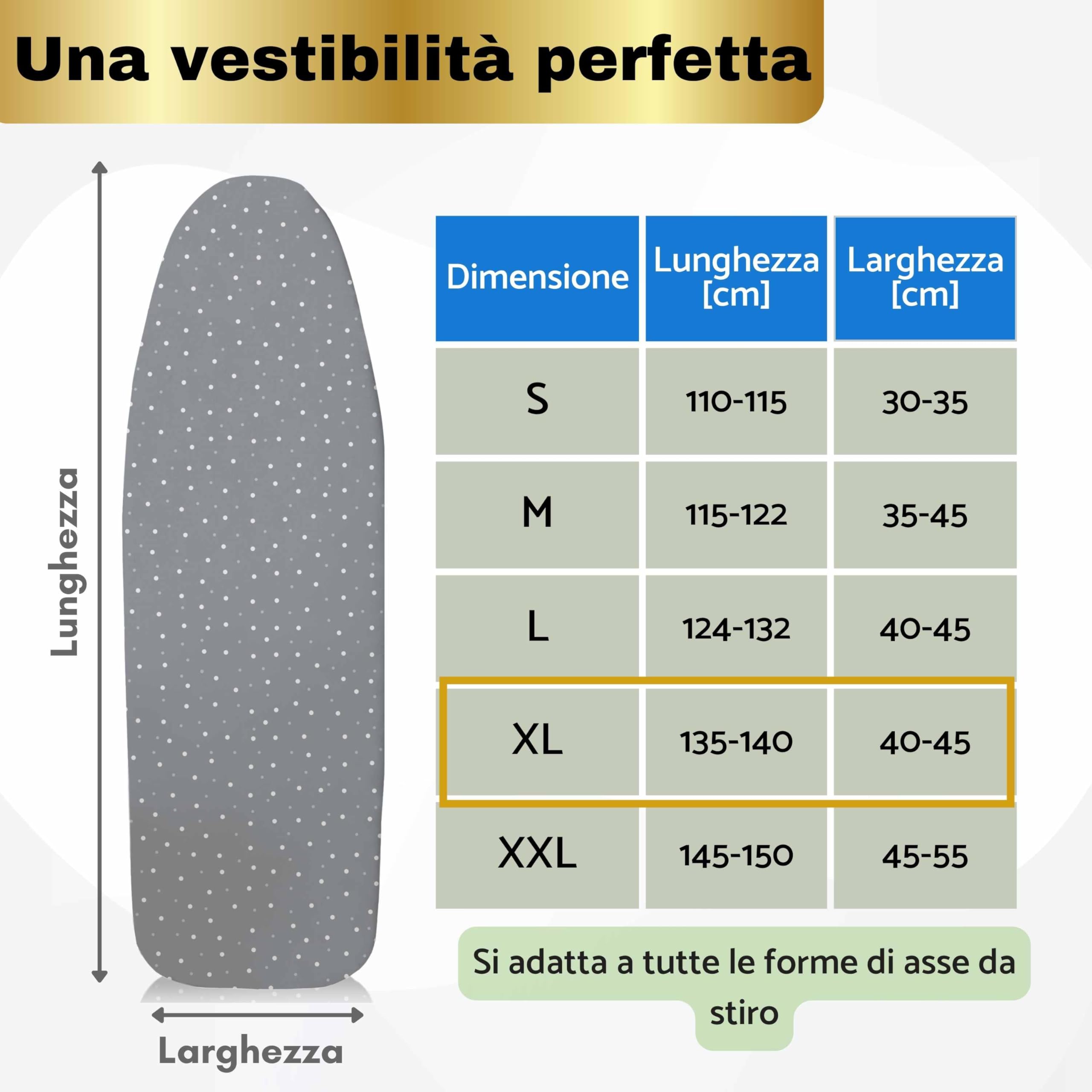 Copriasse Da Stiro Extra Largo Con Imbottitura Spessa Resistente
