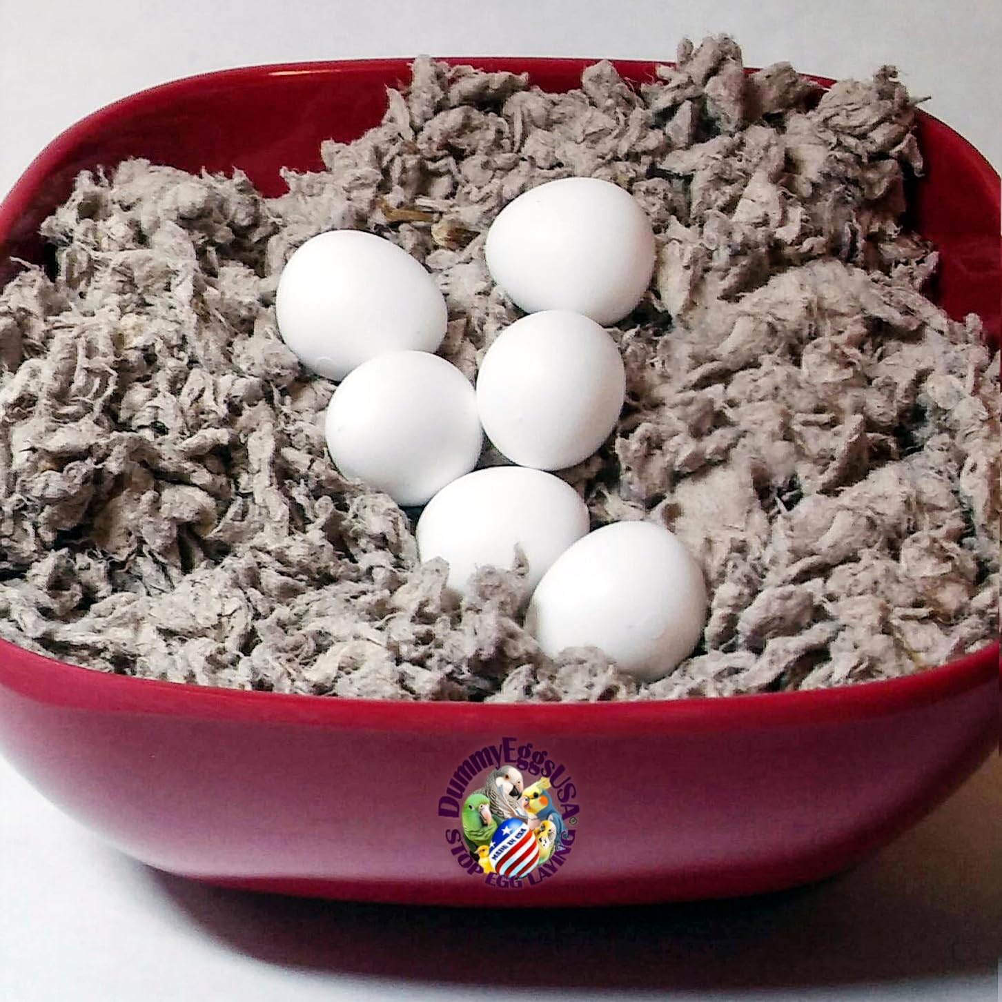 6 Lovebird (Agapornis) Plastic Dummy Bird Eggs. Trick Your Bird to Stop Egg Laying & Brooding! Realistic Nontoxic 7/8" x 3/4" (22 x 18.5mm) USA
