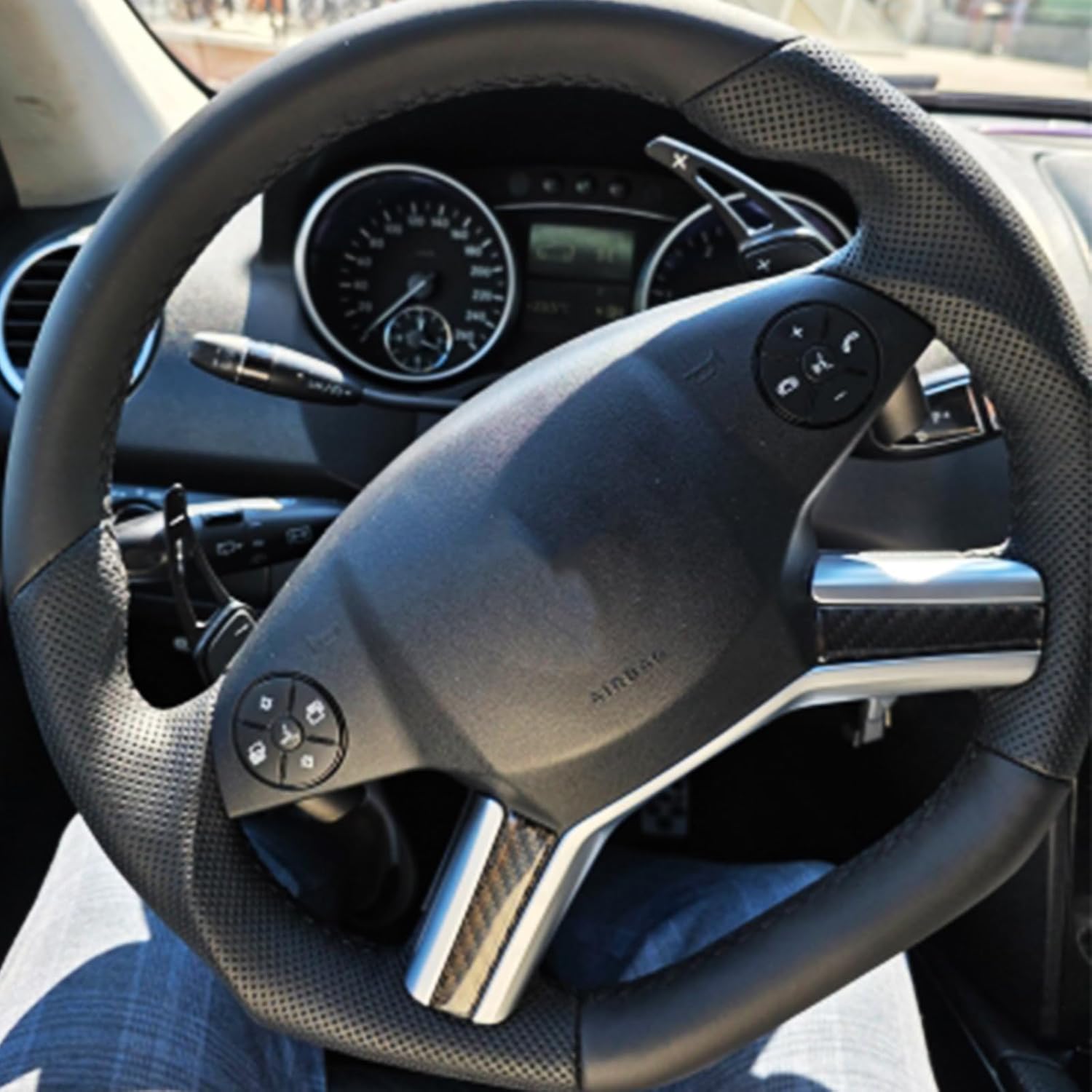 Aluminium Steering Wheel Shift Paddle Extensions Sticker for Mercedes-Benz CL/CLS/E/GL/M/R/S/SL-Class E350/S550 2010-2013(black)