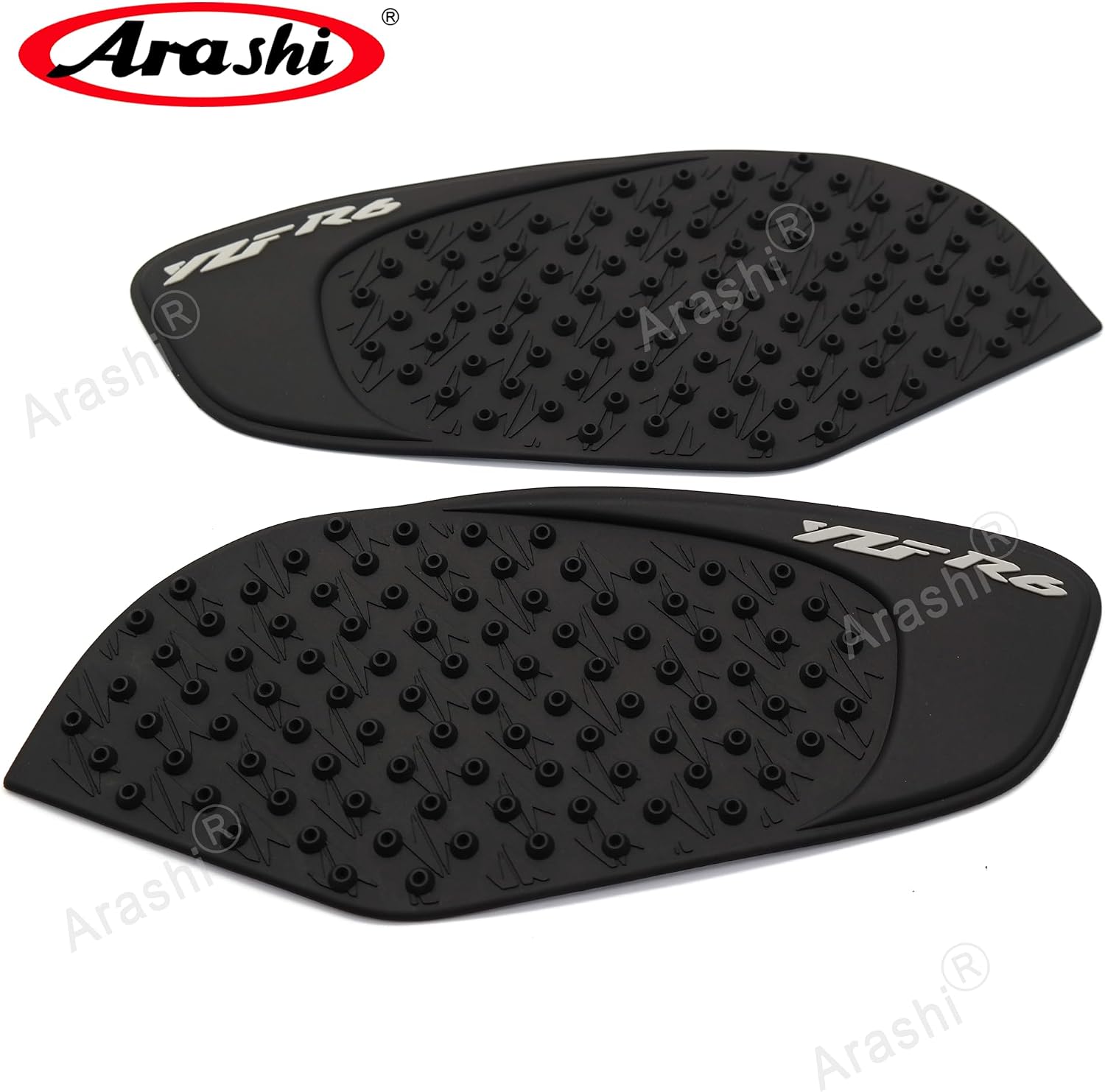 Arashi Black Gas Fuel Tank Side Pads Protector Knee Grip Traction for Yamaha YZF R6 2008-2016