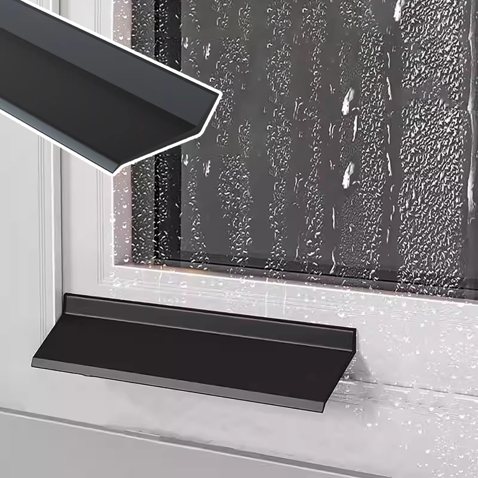 Protector contra Goteo de Lluvia, Tira de Goma para Suelo de Garaje - 5 cm de Ancho, sellador de Bordes de Puertas y burletes para Ventanas, Deflector de Agua de 2 m para protección contra l